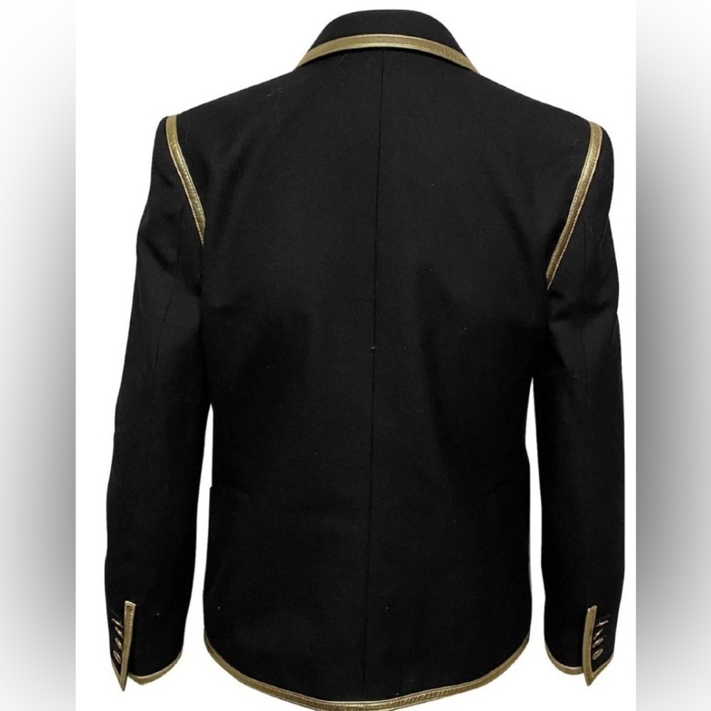 Saint Laurent Gold Trim Garbadine Blazer in Black Wool FR36 - Picture 7 of 7